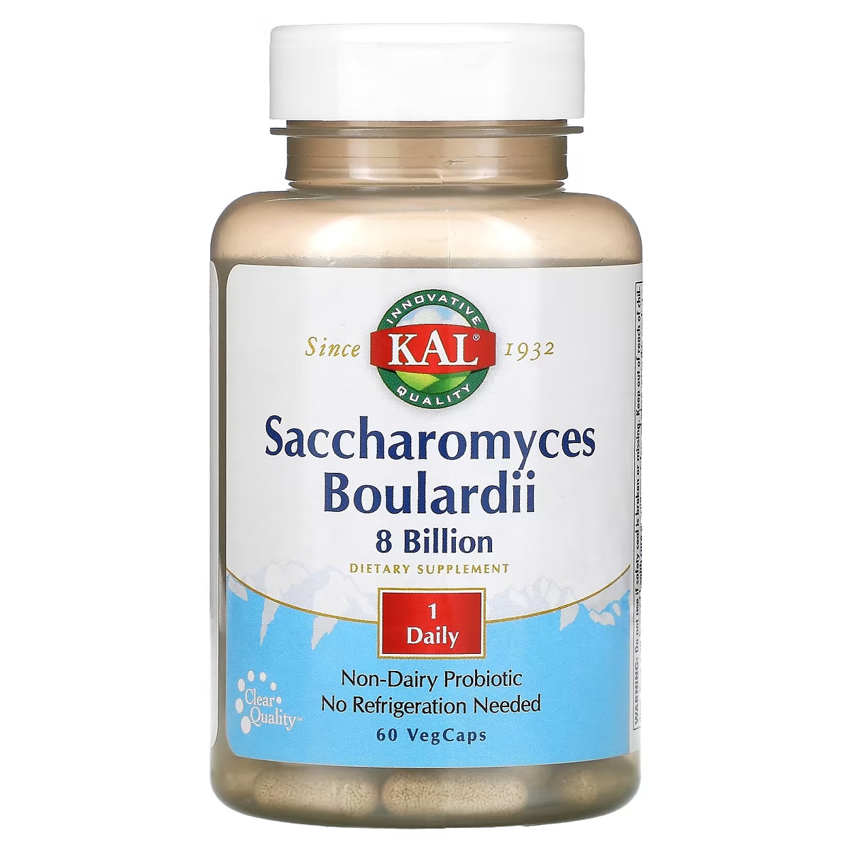 Сахароміцети Буларді, 8 мільярдів КУО, Saccharomyces Boulardii, 8 Billion, KAL, 60 вегетаріанських капсул