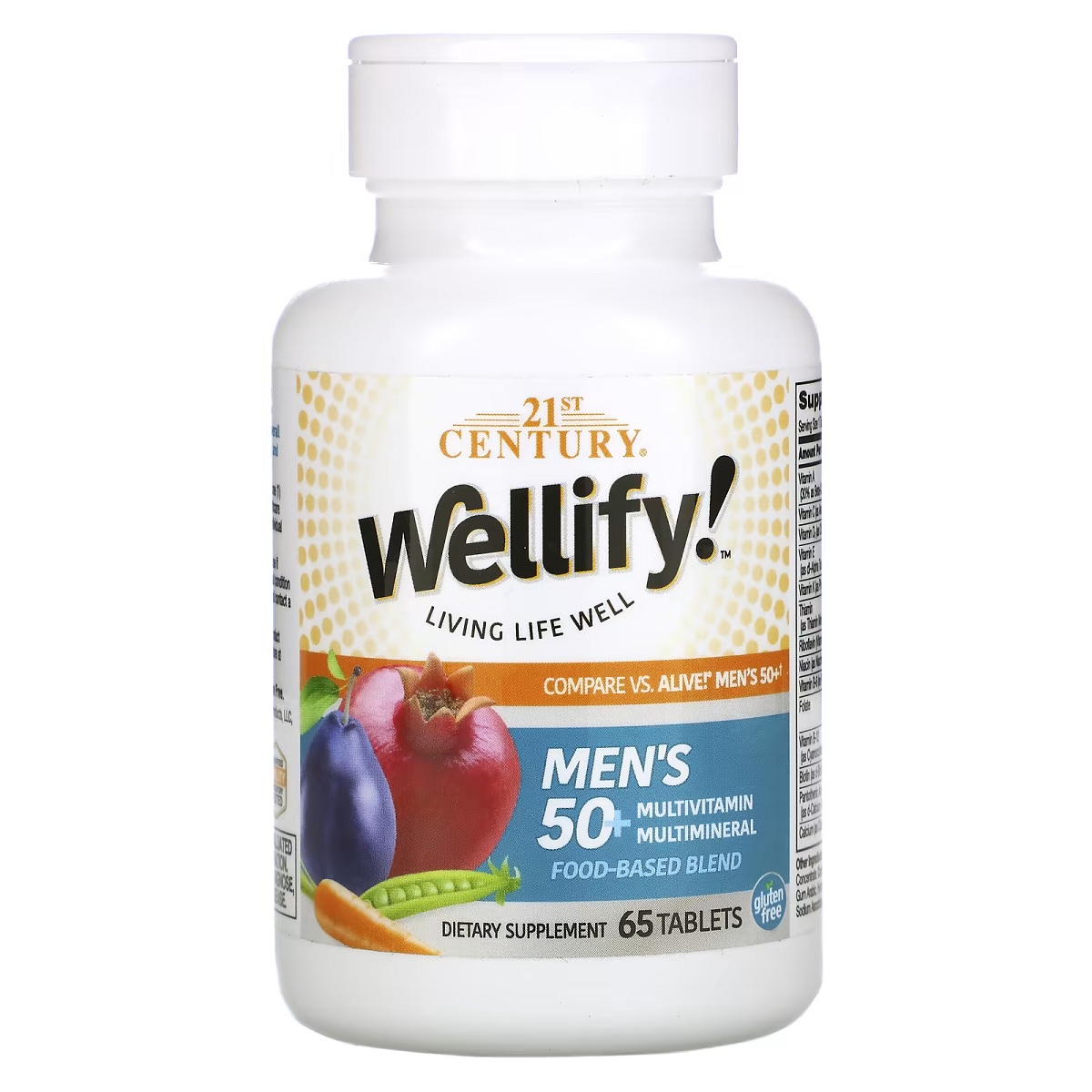 Мультивітаміни для Чоловіків 50+, Wellify, Men&apos;s 50+ Multivitamin Multimineral, 21st Century, 65 таблеток