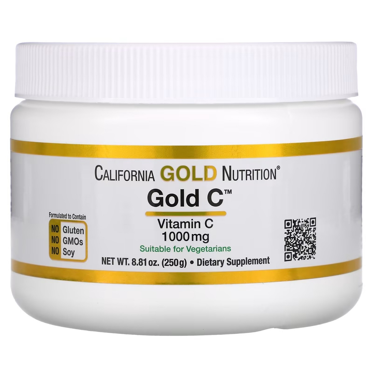 Вітамін C, 1000 мг, Vitamin C, Gold C Powder, California Gold Nutrition, 250 г