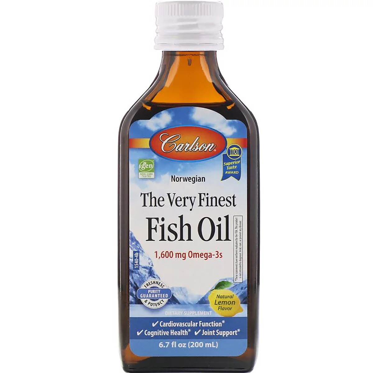 Риб&apos;ячий жир, Смак Лимона, Норвезька серія, The Very Finest Fish Oil Lemon, Carlson, 200 мл