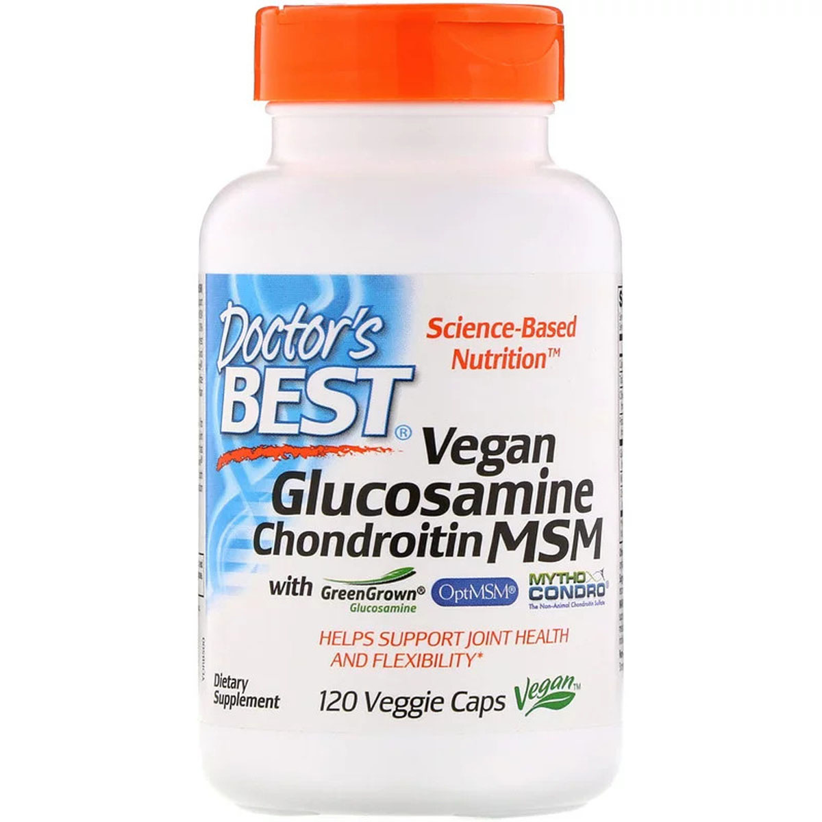 Вегетаріанський Глюкозамін Хондроітин і МСМ, Glucosamine Chondroitin MSM, Doctor&apos;s Best, 120 капсул