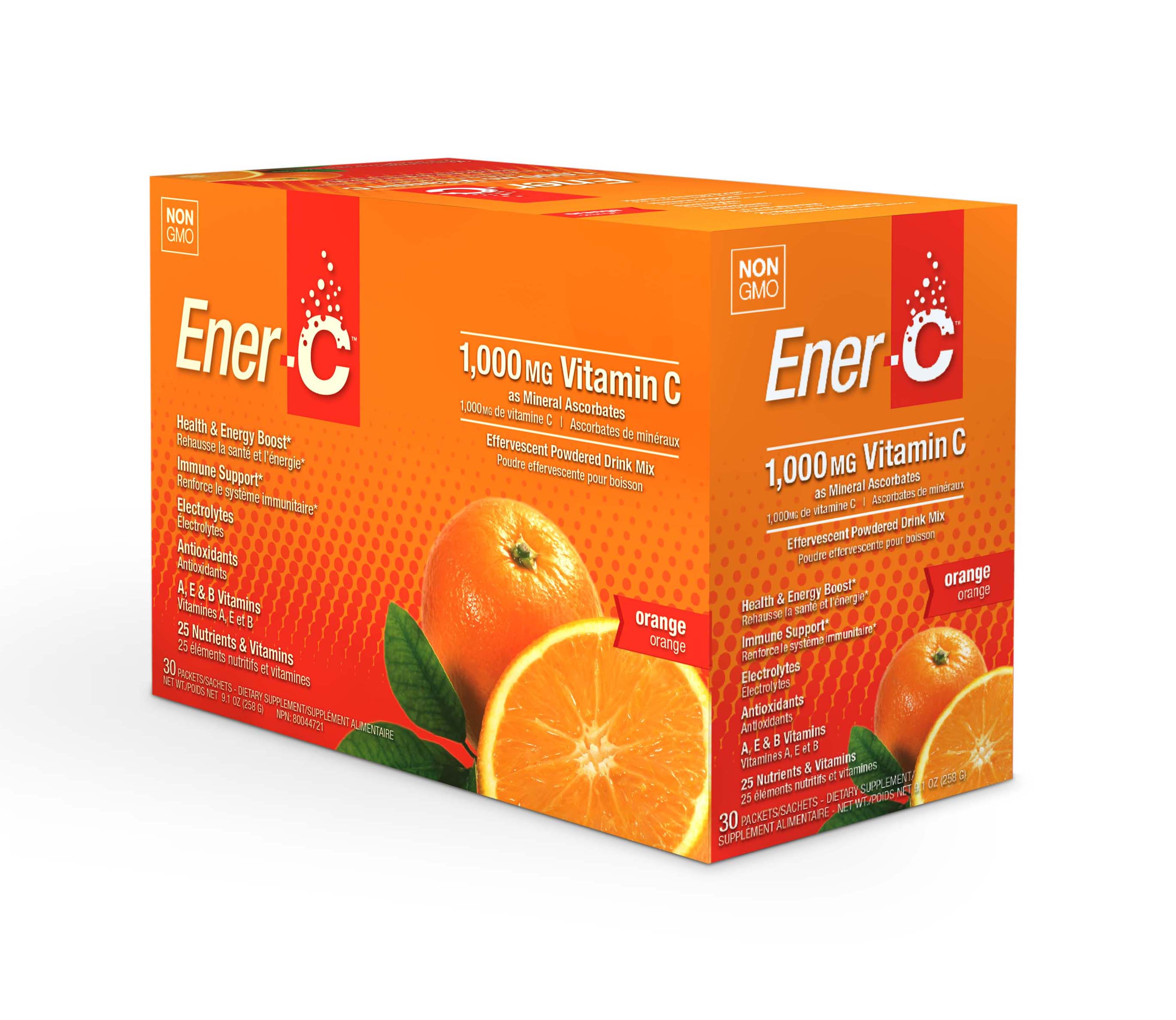 Вітамінний Напій для Підвищення Імунітету, Смак Апельсину, Vitamin C, Ener-C, 30 пакетиків