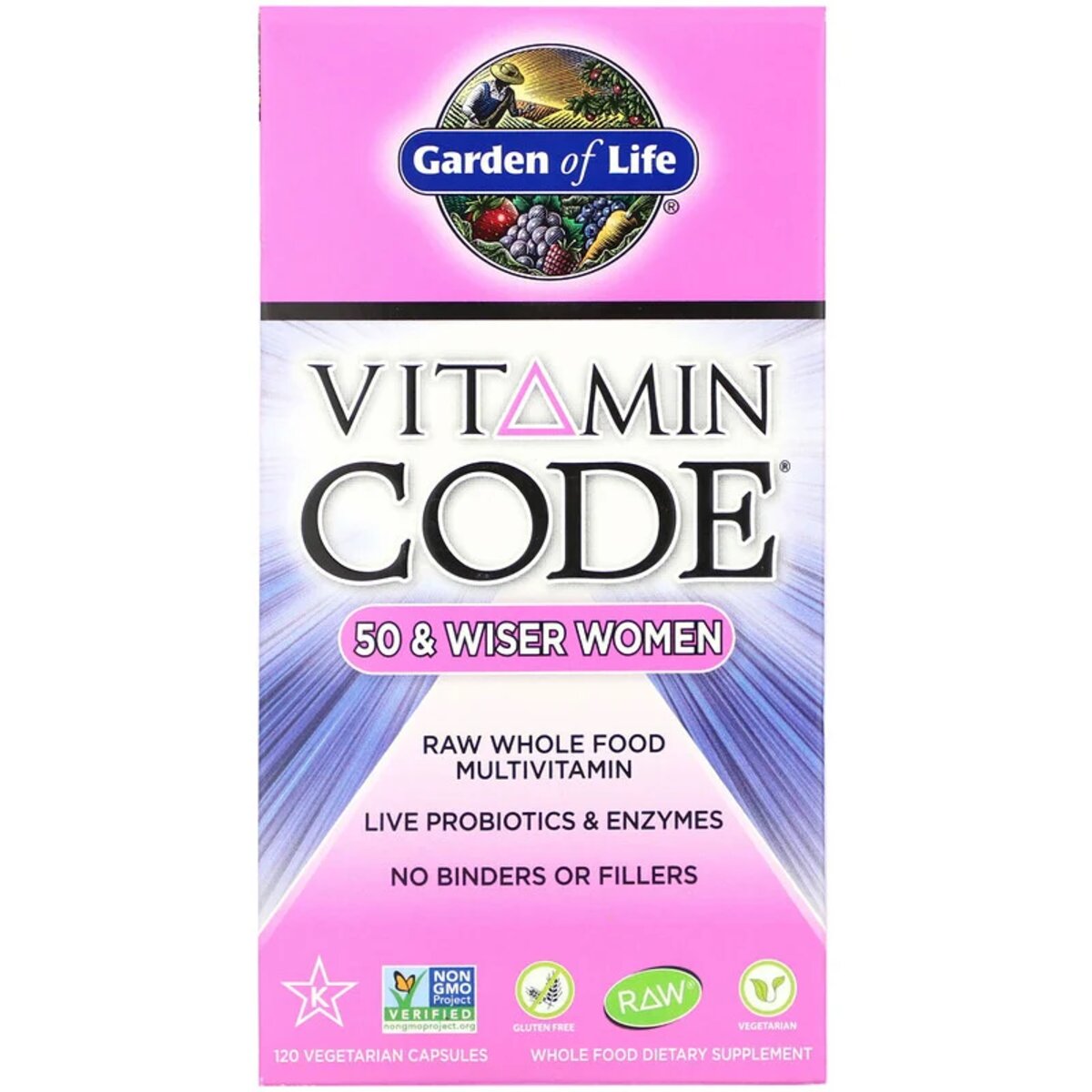 Жіночі Мультівітаміни 50+, Vitamin Code, Garden of Life, 120 вегетаріанських капсул