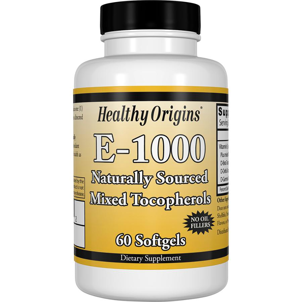 Вітамін E 1000IU, Healthy Origins, 60 желатинових капсул