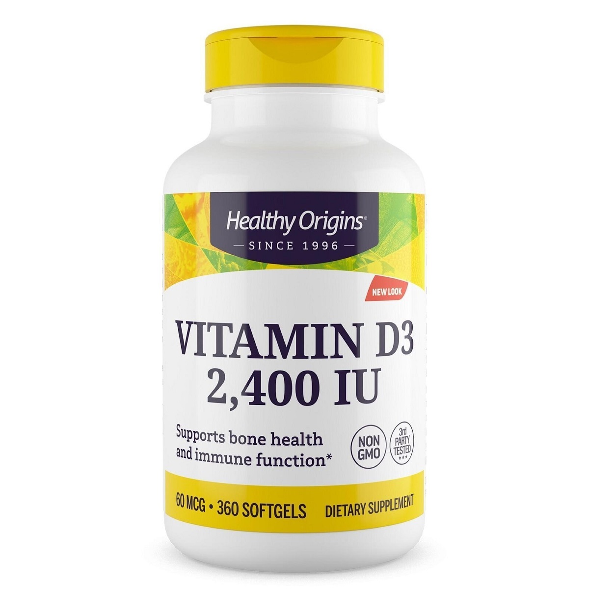 Вітамін D3, 2400 МО, Vitamin D3, Healthy Origins, 360 желатинових капсул