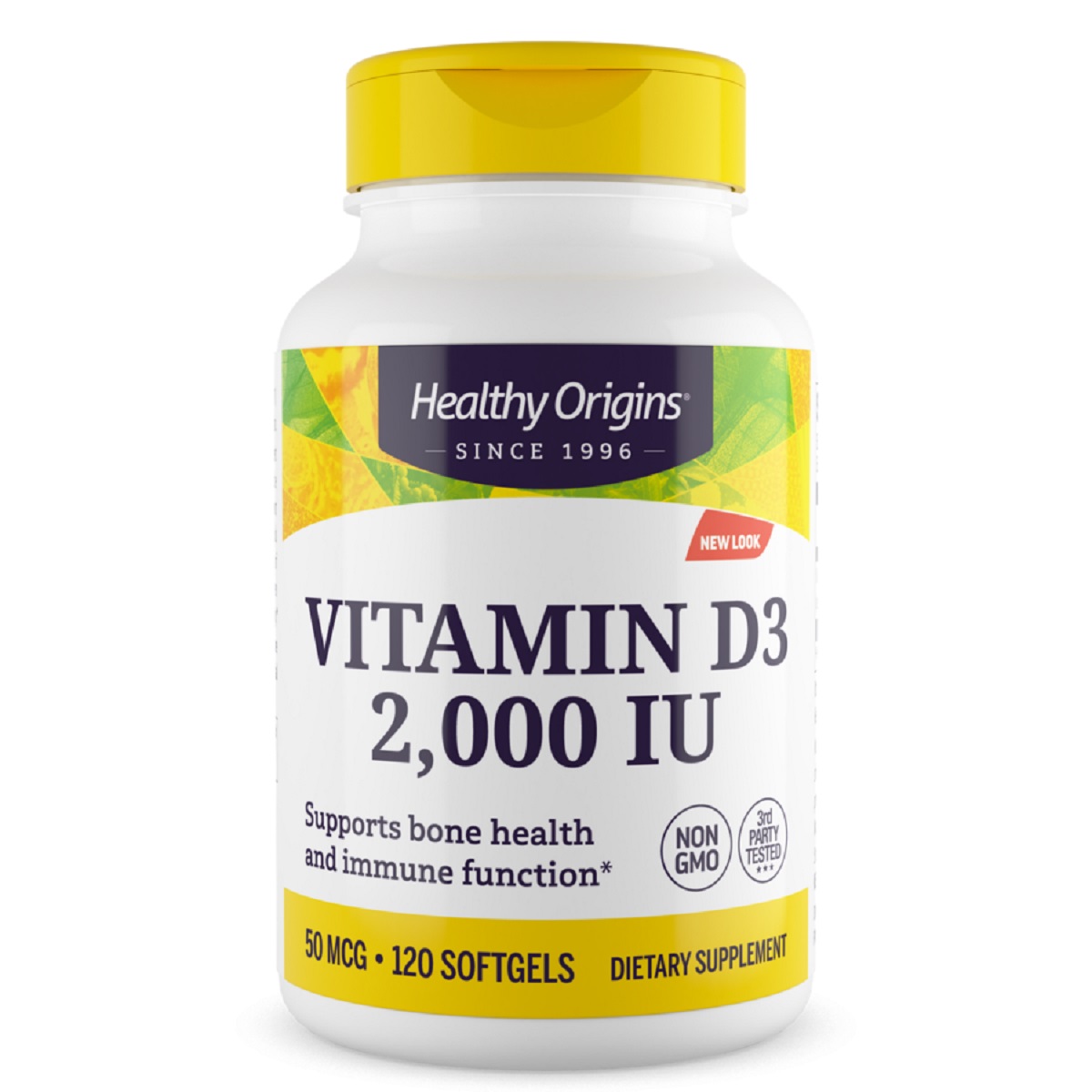 Вітамін D3, Vitamin D3 2000IU, Healthy Origins, 120 капсул