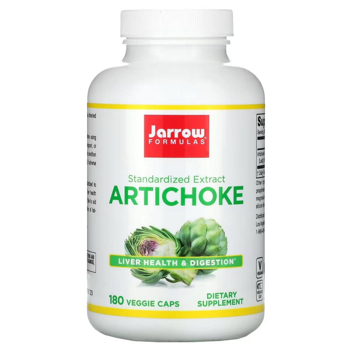 Артишок, Artichoke, Jarrow Formulas, 180 вегетаріанських капсул