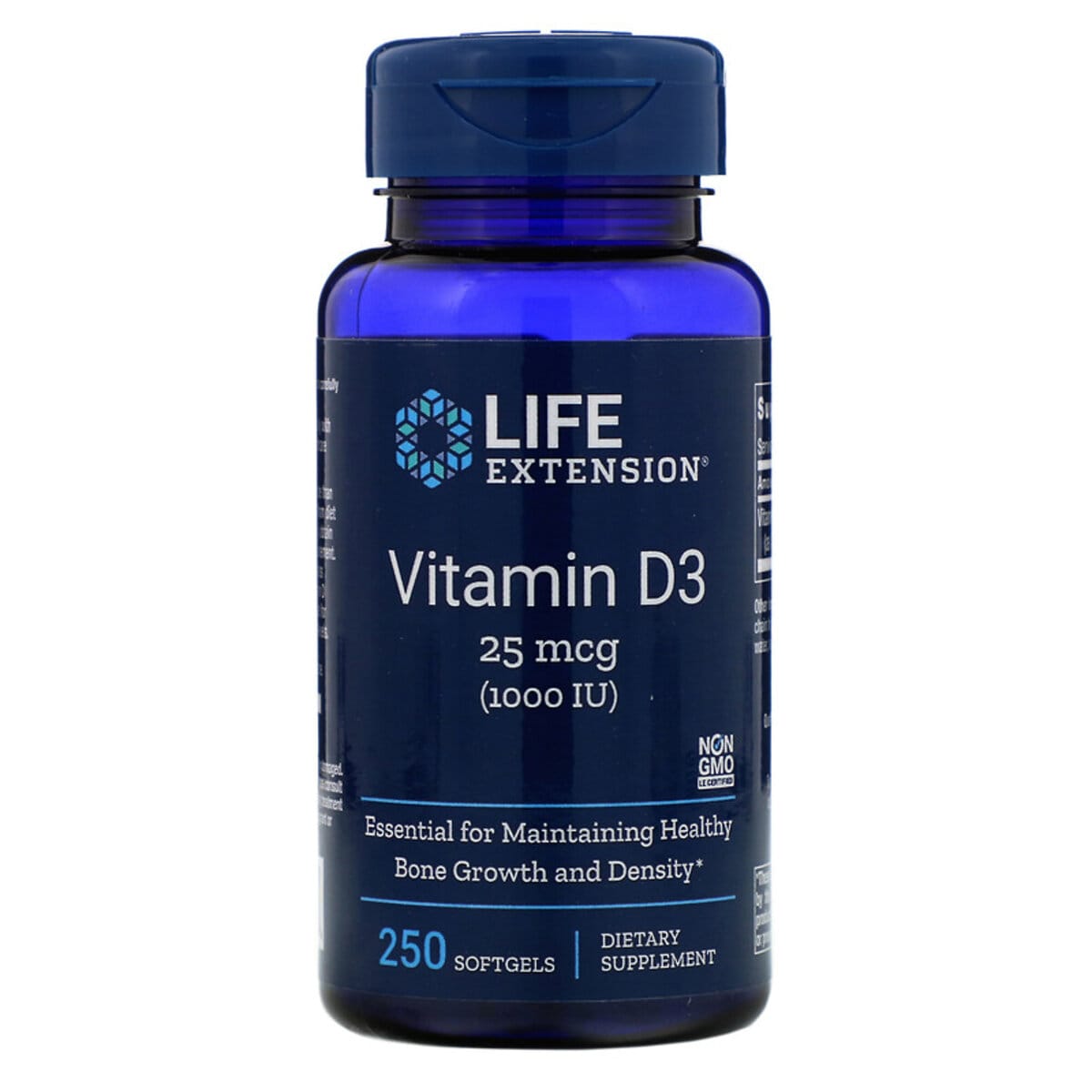 Вітамін D3, Vitamin D3, Life Extension, 25 мкг (1000 МО), 250 гелевих капсул