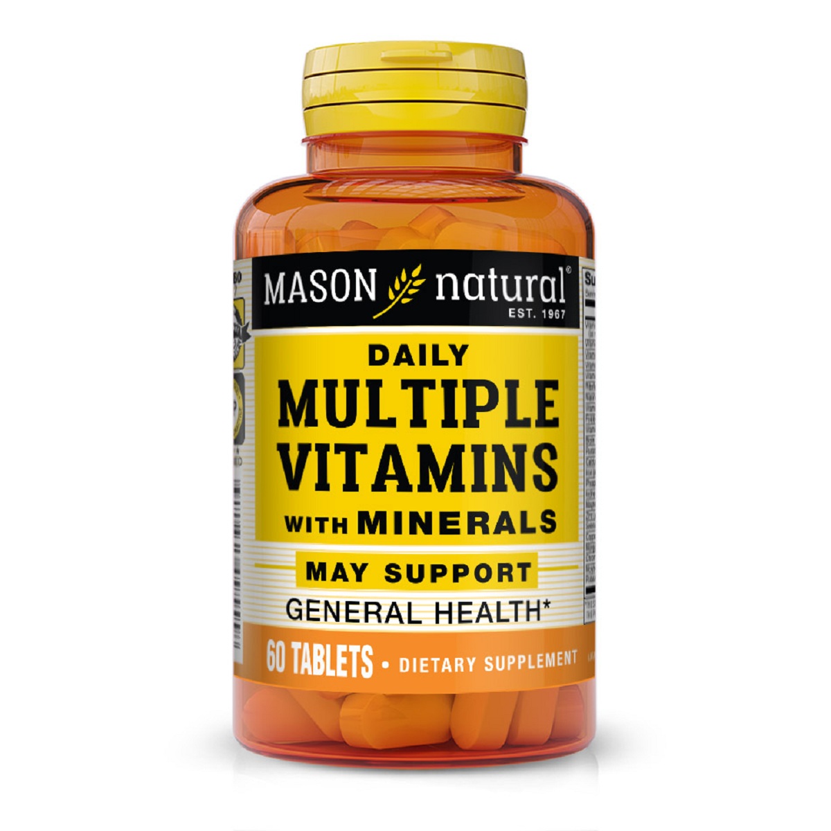 Мультивітаміни та мінерали на кожен день, Daily Multiple Vitamins With Minerals, Mason Natural, 60 таблеток