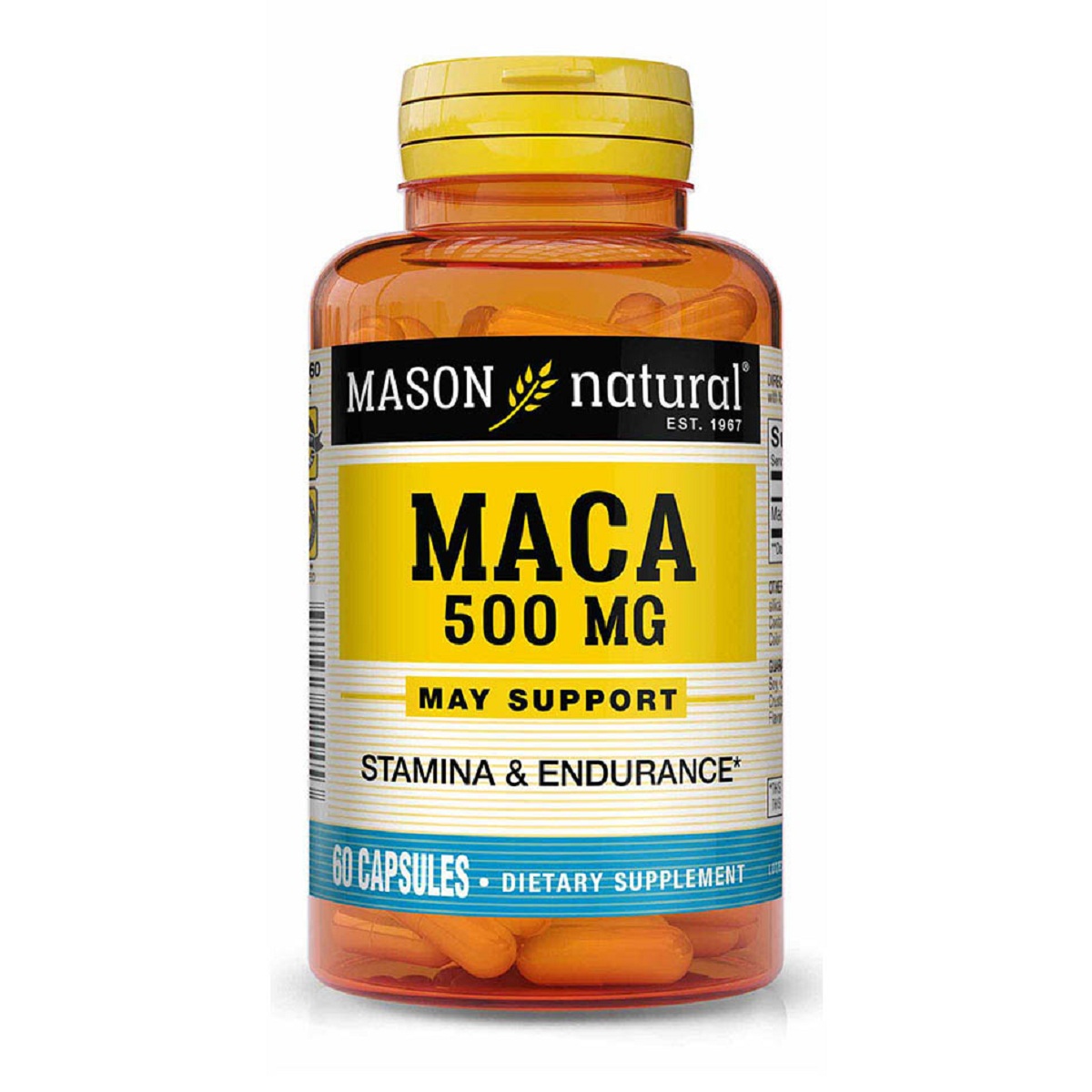 Мака 500мг, Maca, Mason Natural, 60 капсул