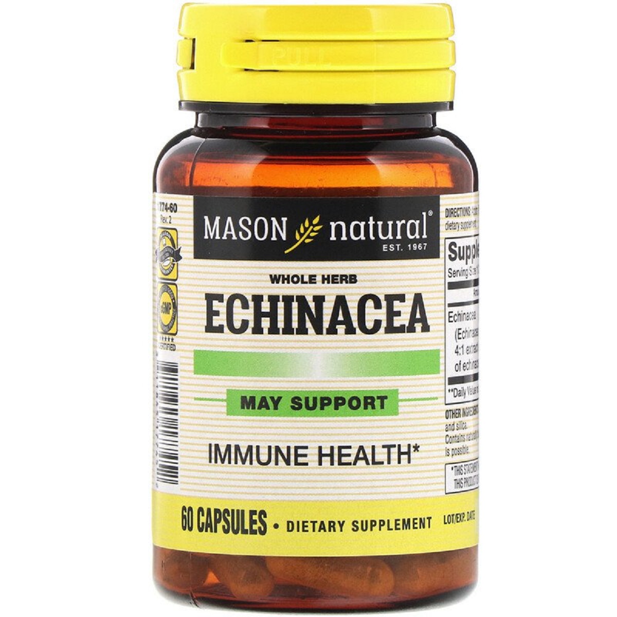 Ехінацея, Echinacea, Mason Natural, 60 капсул