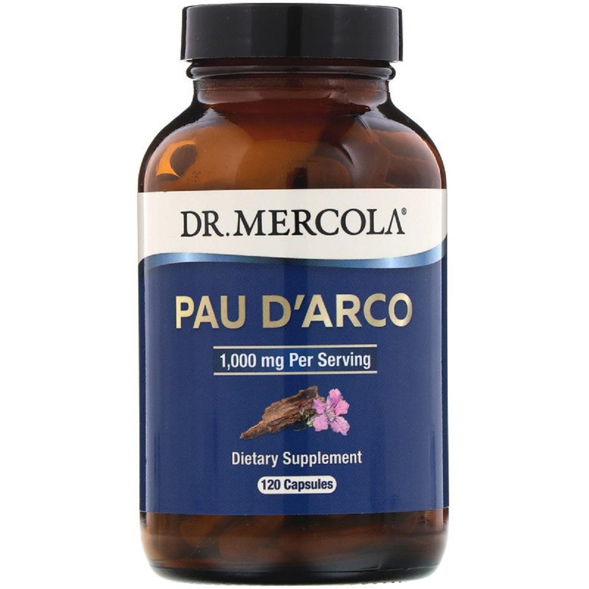 По Д'Арко 1000 мг, Pau D'Arco, Dr. Mercola, 120 капсул