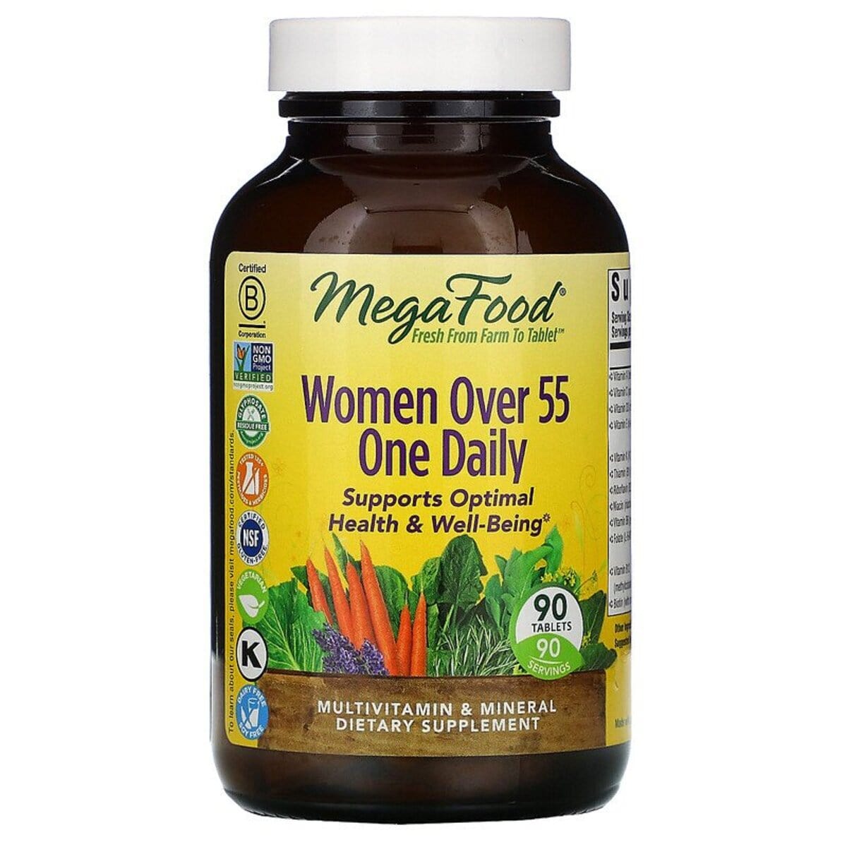 Мультивітаміни для жінок 55+, Women Over 55 One Daily, MegaFood, 90 таблеток