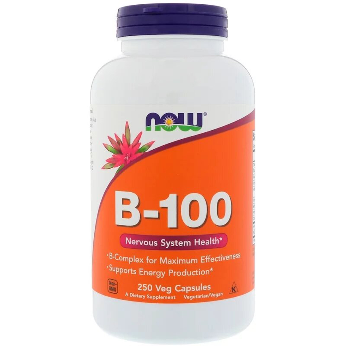 B-Комплекс 100, B-100, Now Foods, 250 вегетаріанських капсул