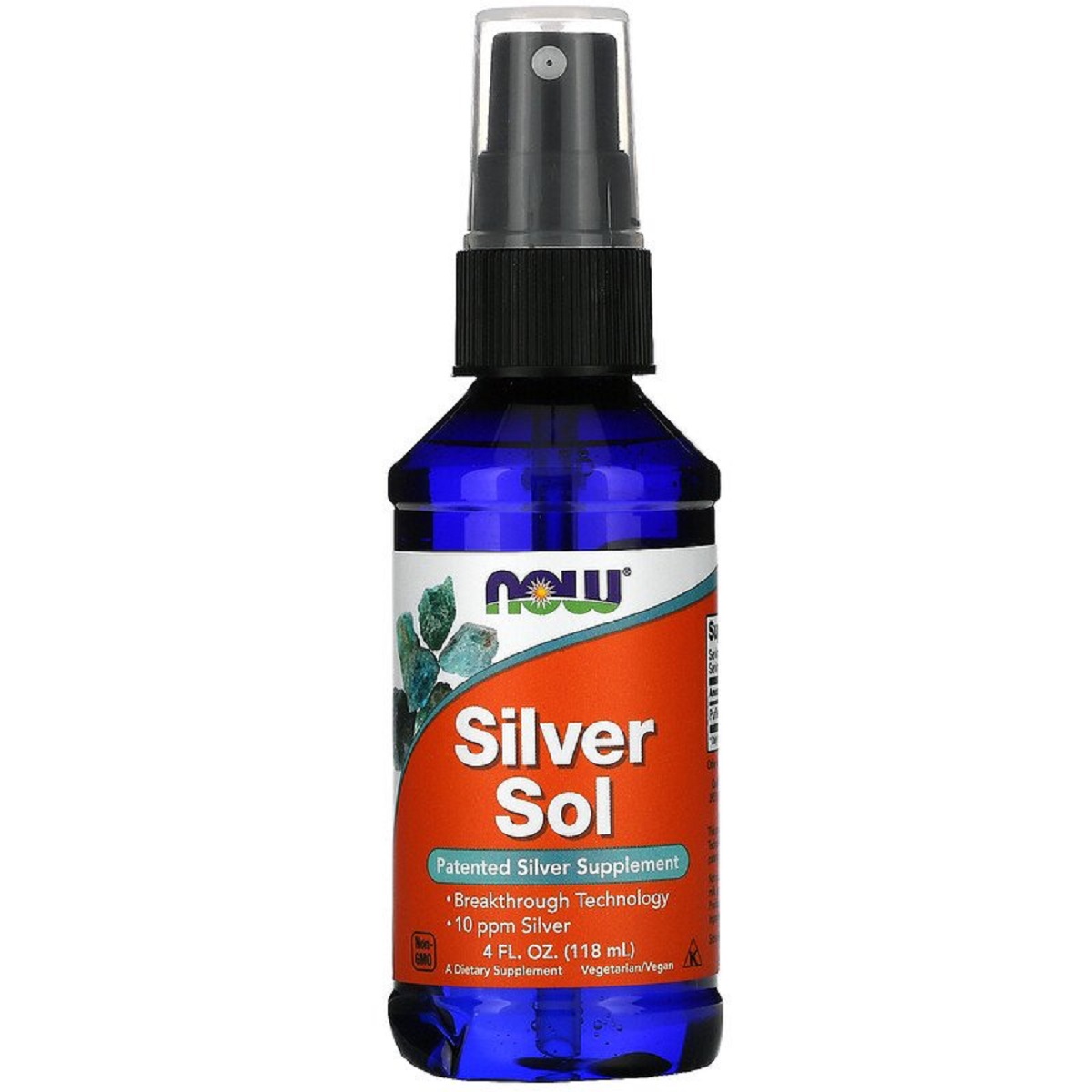 Колоїдне Срібло, Now Foods, Silver Sol, 4 рідких унцій (119 мл)