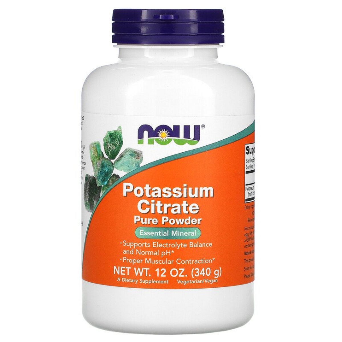 Цитрат Калію, Potassium Citrate Pure Powder, Now Foods, 340 гр