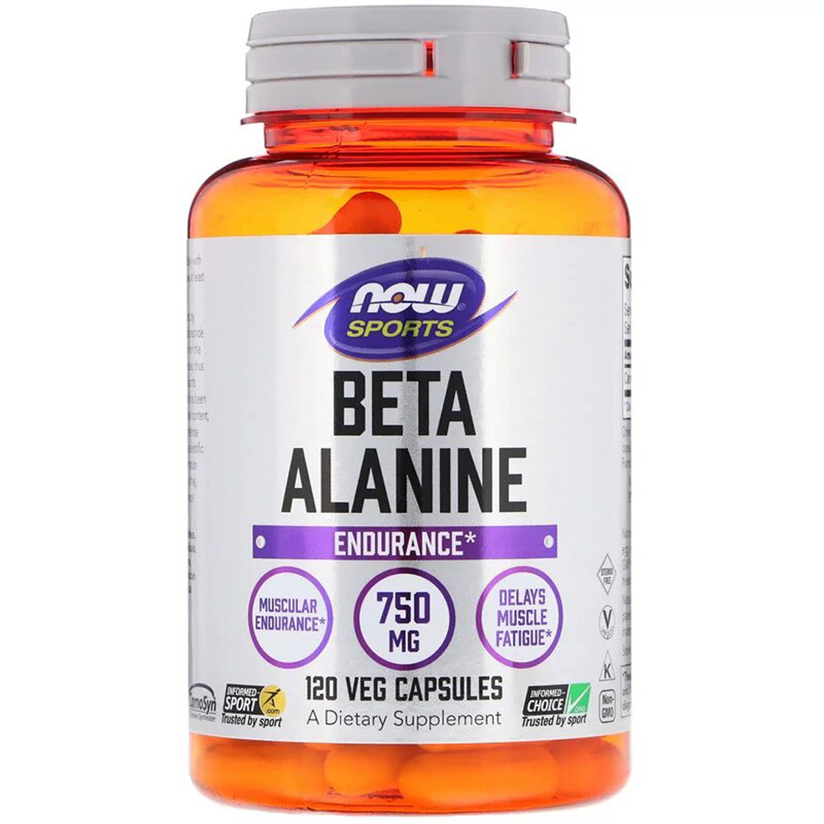 Бета-Аланін, Beta-Alanine, Now Foods, 750 мг, 120 вегетаріанських капсул