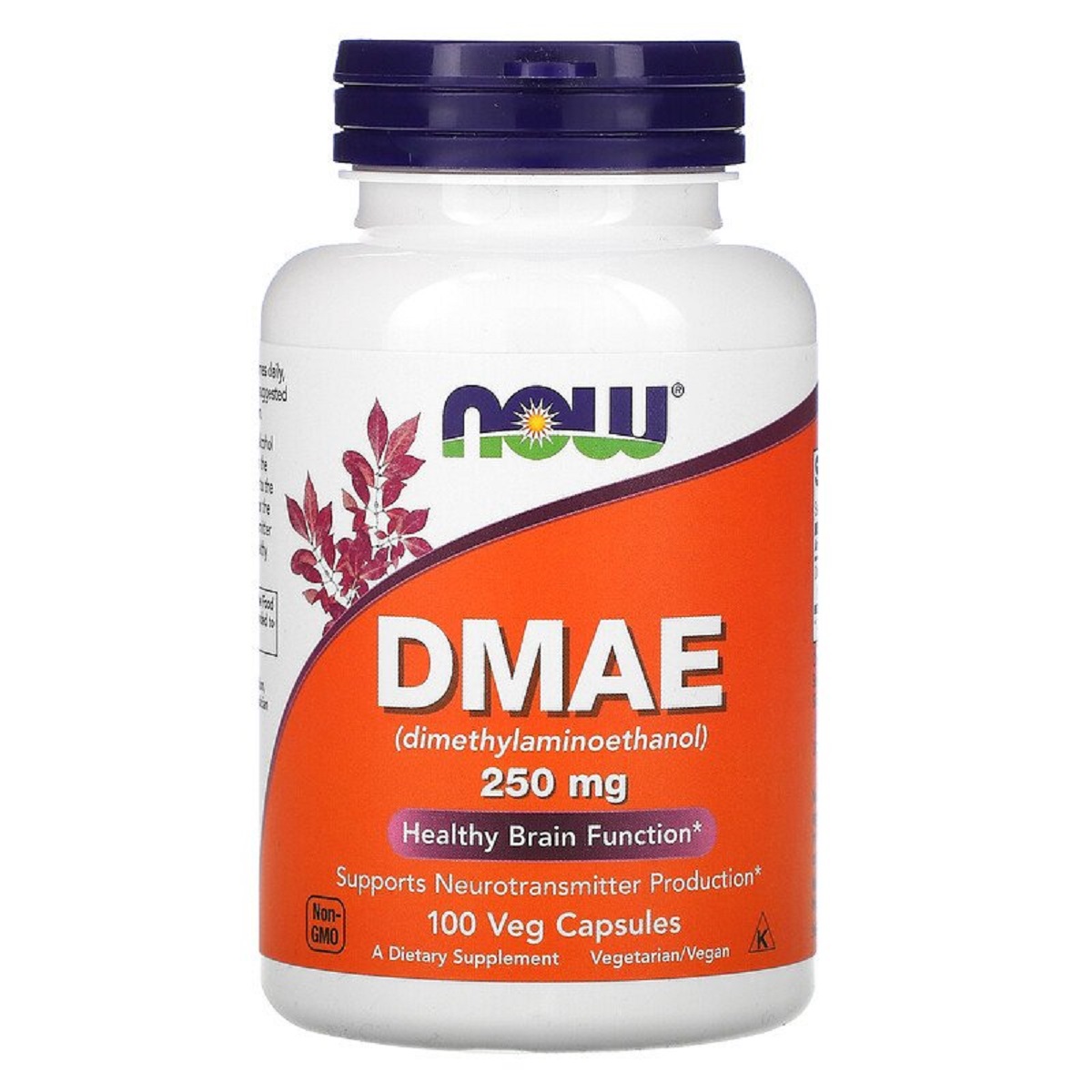 DMAE (диметиламіноетанол) 250мг, Now Foods, 100 вегетаріанських капсул