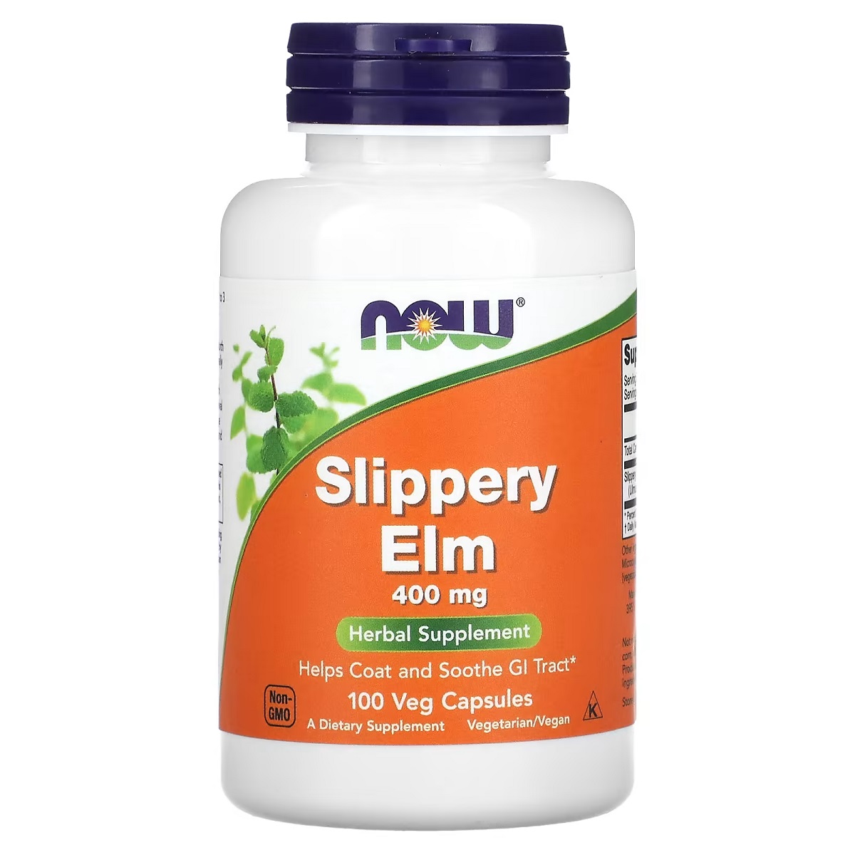 Слизький в&apos;яз, 400 мг, Slippery Elm, Now Foods, 100 вегетаріанських капсул