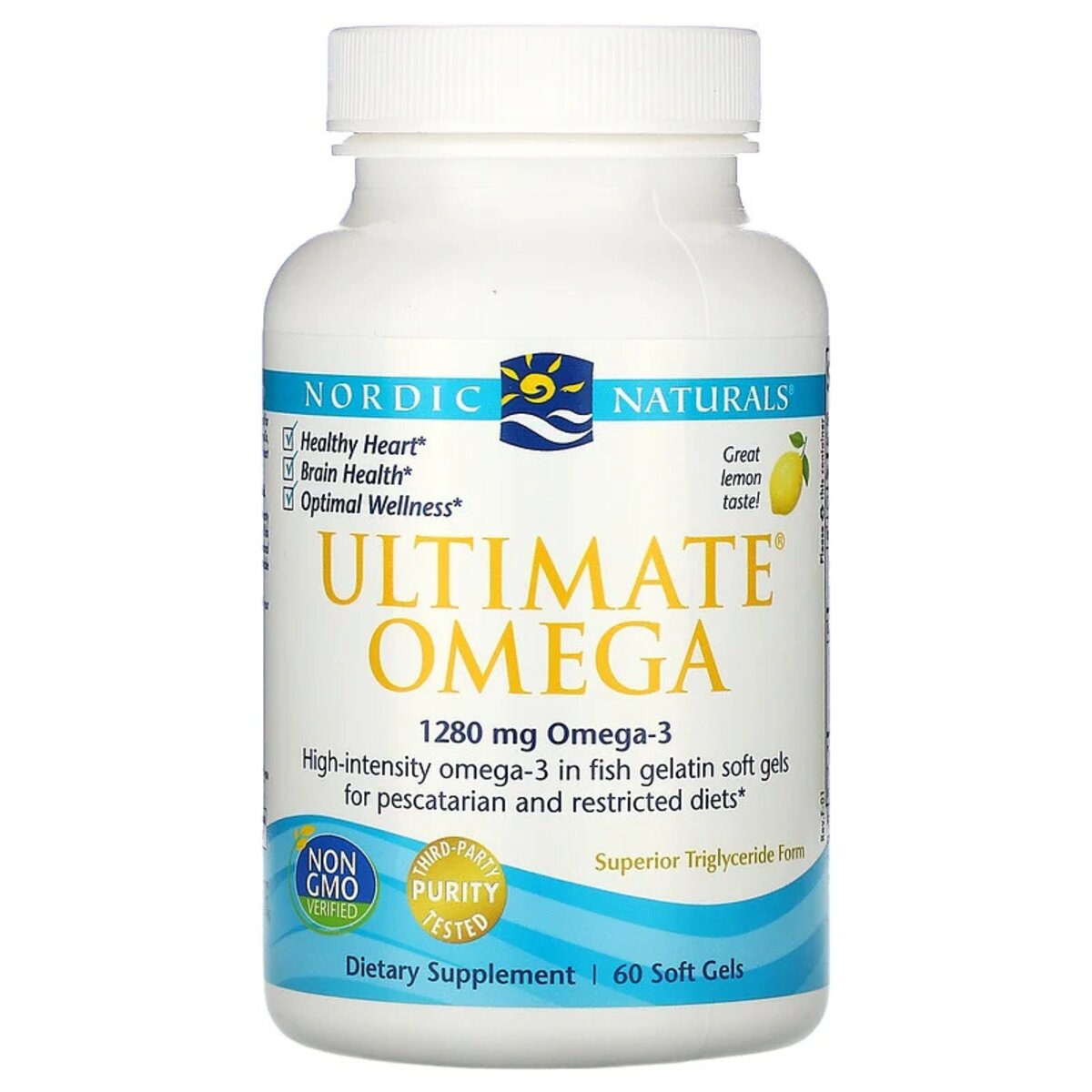 Риб&apos;ячий Жир, Смак Лимона, Nordic Naturals, Ultimate Omega, 1000 мг, 60 м&apos;яких капсул