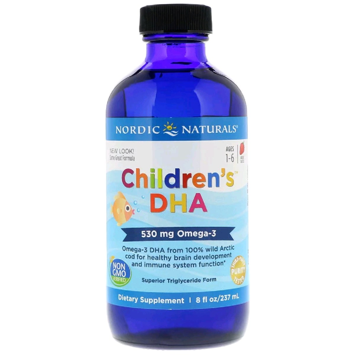 ДГК для Дітей, зі Смаком Полуниці, Children&apos;s DHA, Strawberry, Nordic Naturals, 237 мл