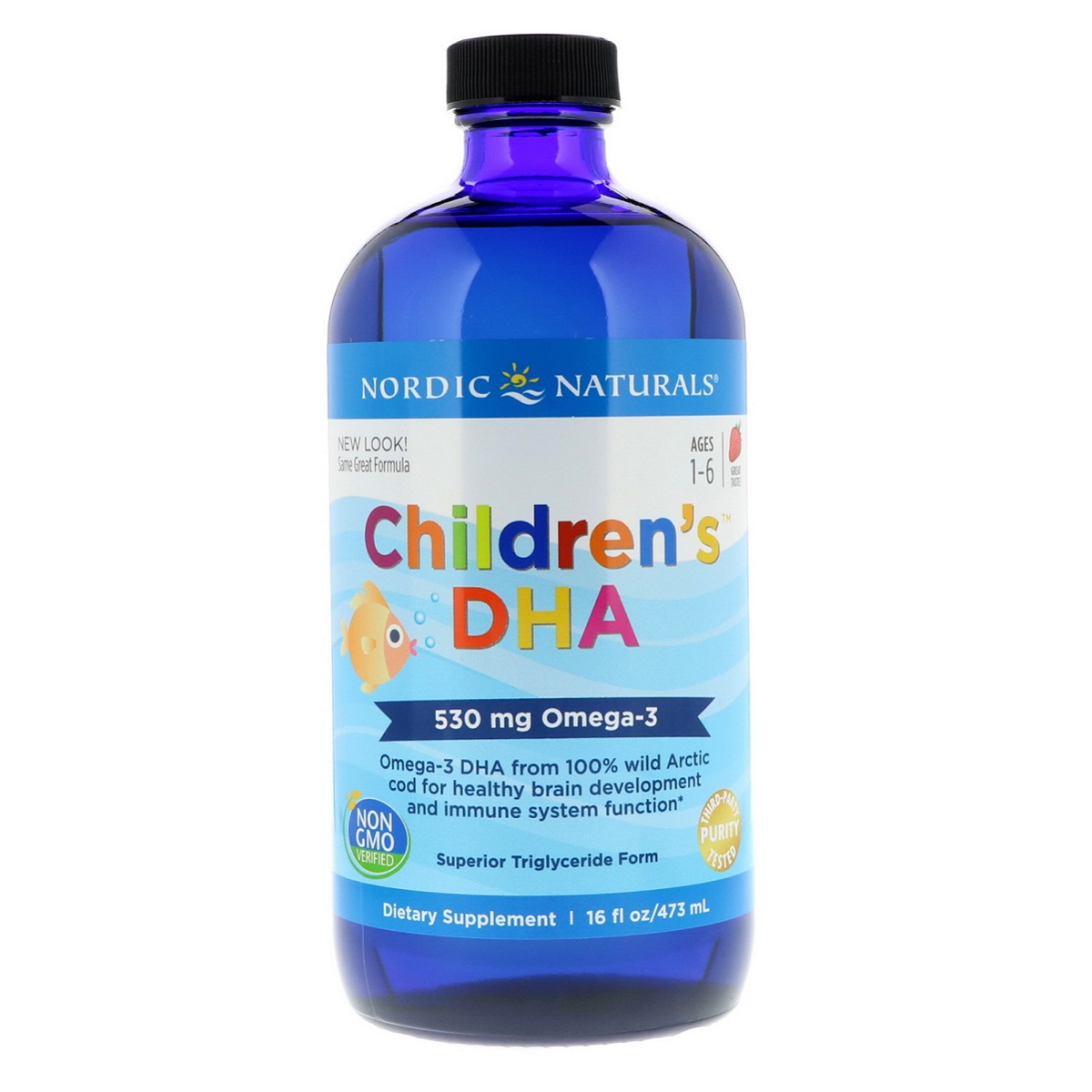 Риб&apos;ячий жир (ДГК) для Дітей, зі Смаком Полуниці, Children&apos;s DHA, Strawberry, Nordic Naturals, 473 мл