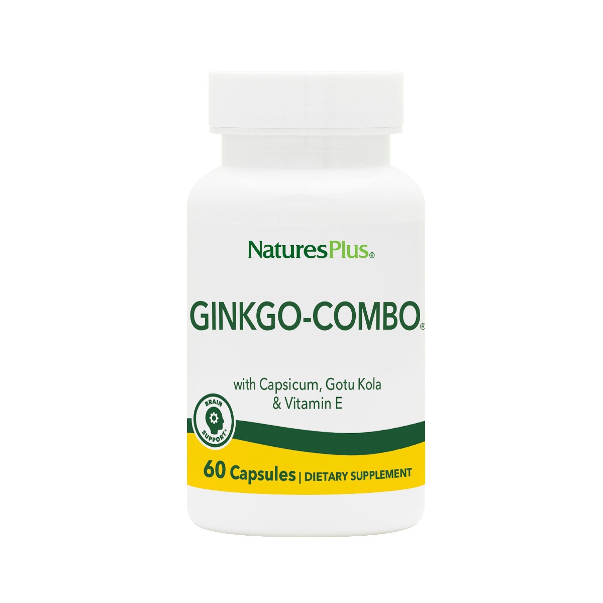 Гінкго білоба Комбо Комплекс, Ginkgo Biloba Complex Natures Plus, 60 вегетаріанських капсул