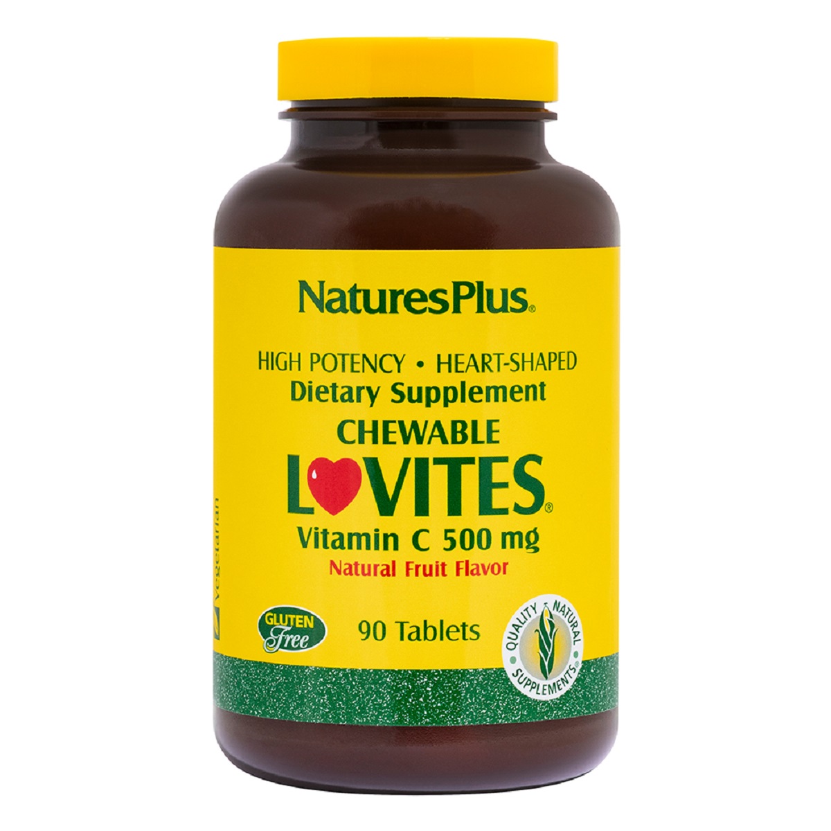 Вітамін C, Vitamin C Lovites, 500 мг, Natures Plus, 90 жувальних таблеток