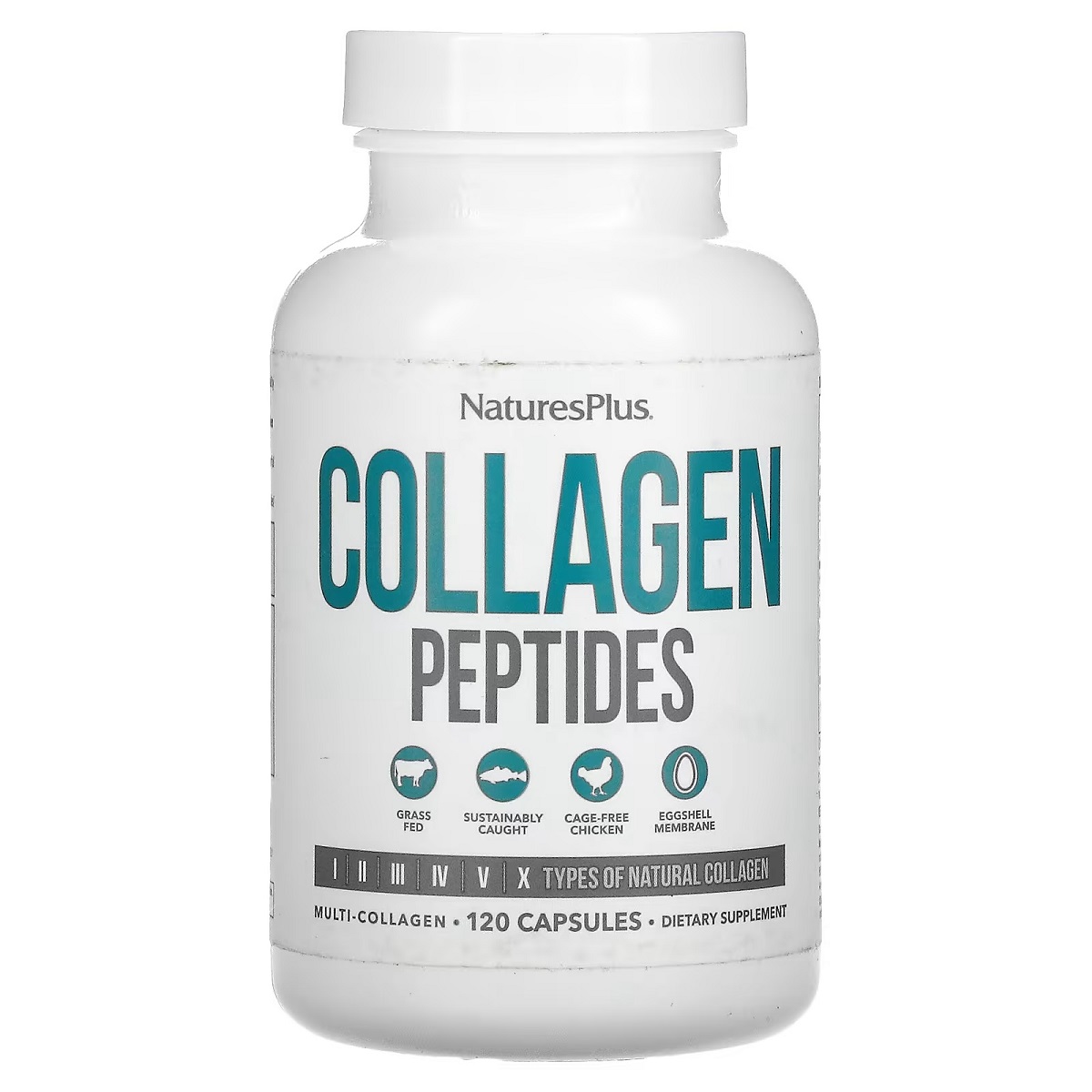 Колагенові пептиди, Collagen Peptides, Natures Plus, 120 капсул