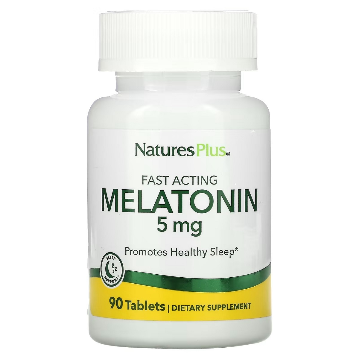 Мелатонін Швидкодіючий, 5 мг, Fast Acting Melatonin, Natures Plus, 90 таблеток