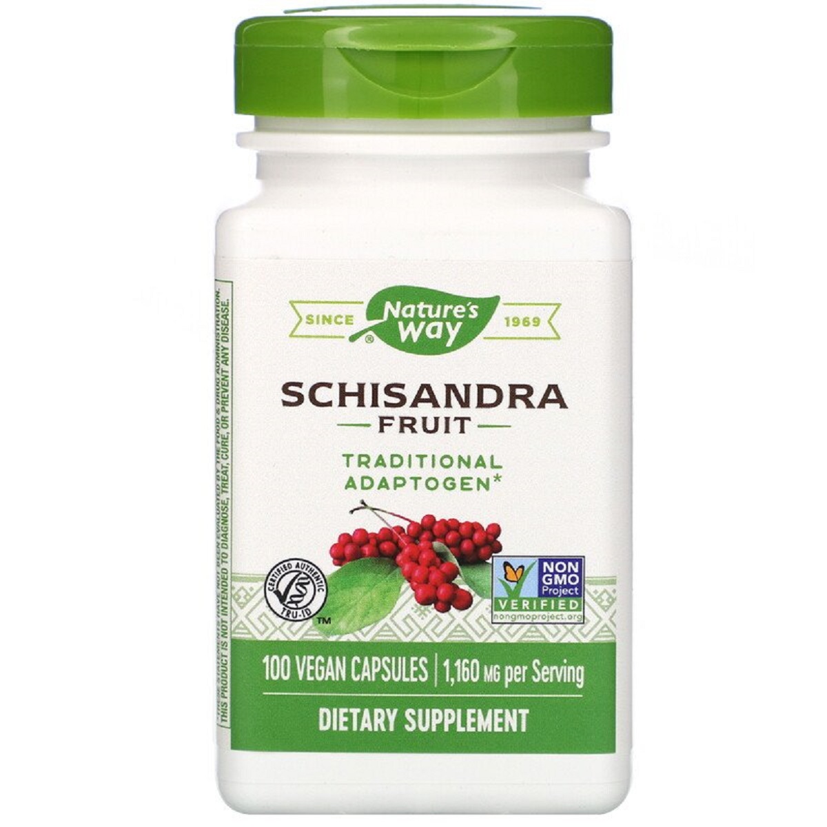 Лимонник, 580 мг, Schisandra Fruit, Nature&apos;s Way, 100 веганських капсул