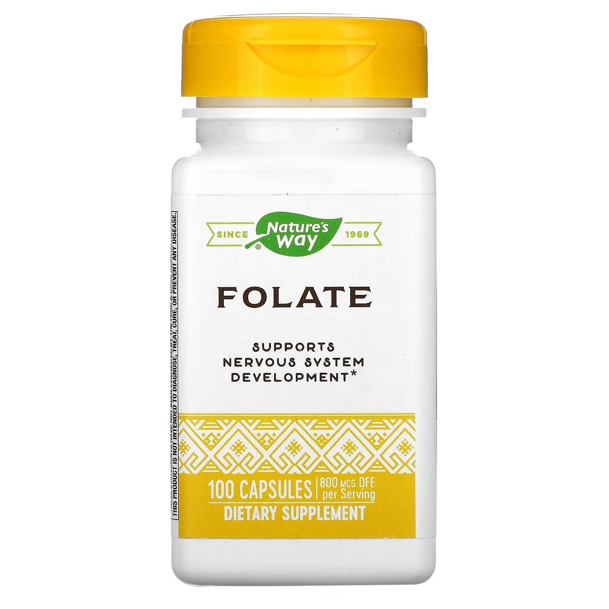 Фолат, 800 мкг, Folate, Nature's Way, 100 капсул