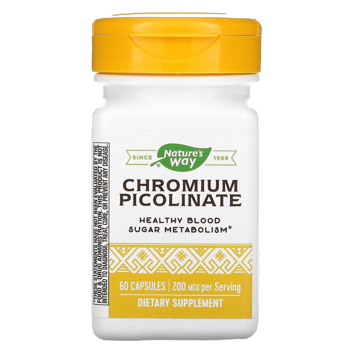 Хром Піколінат, 200 мкг, Chromium Picolinate, Nature's Way, 60 капсул