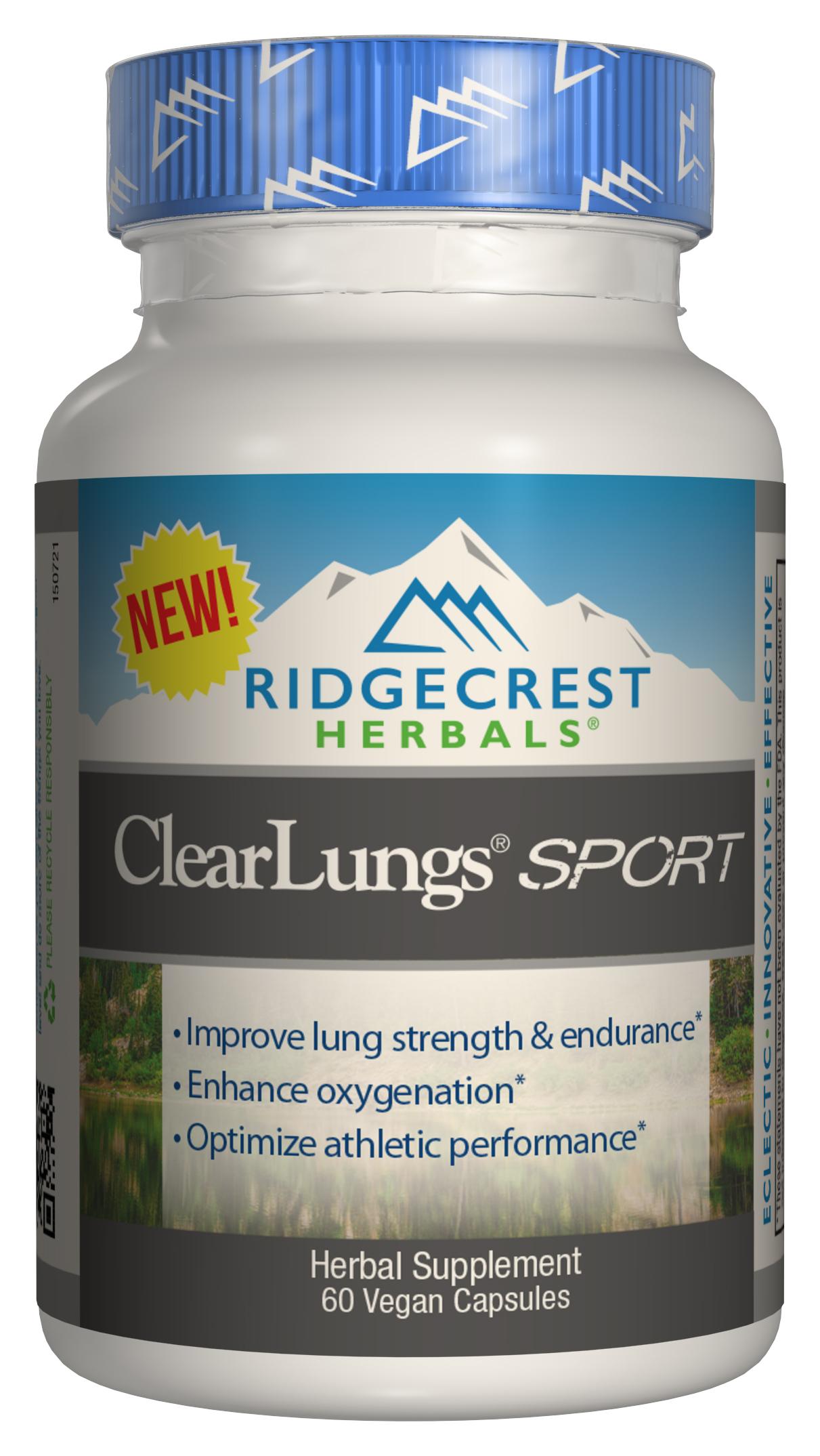 Комплекс для Підтримки Легенів, Спорт, Clear Lungs, RidgeCrest Herbals, 60 гелевих капсул