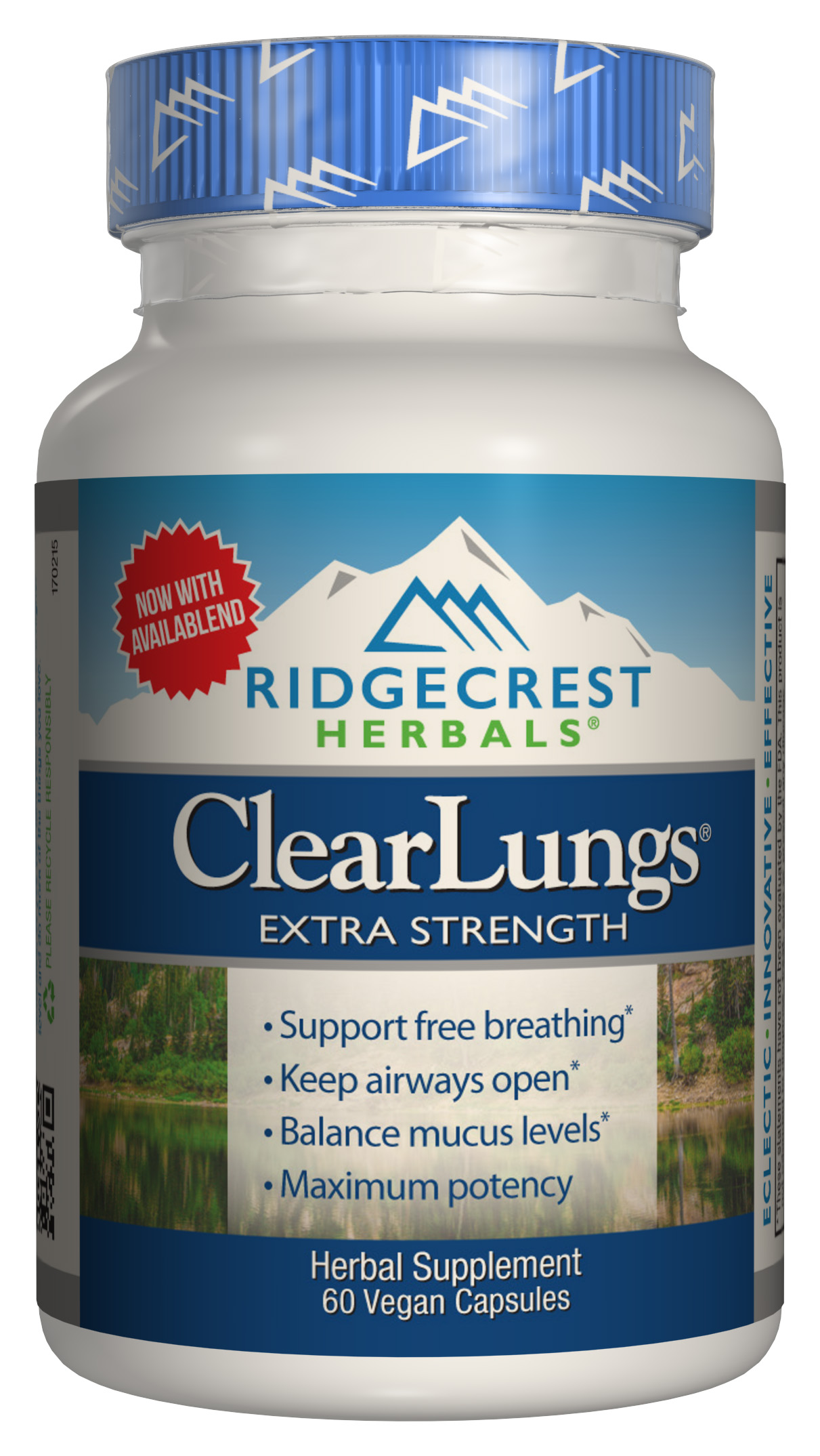 Комплекс для Підтримки Легенів, Екстра Сила, Clear Lungs, RidgeCrest Herbals, 60 гелевих капсул