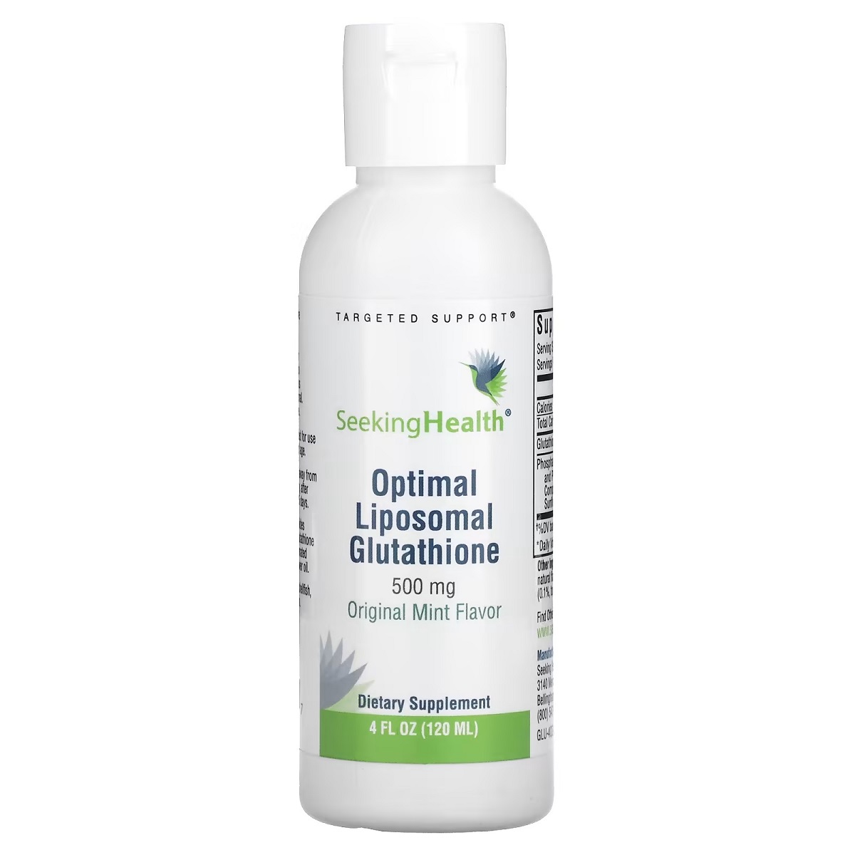 Глутатіон Оптимальний ліпосомальний, 500 мг, м&apos;яти, Optimal Liposomal Glutathione, Original Mint, Seeking Health, 120 мл