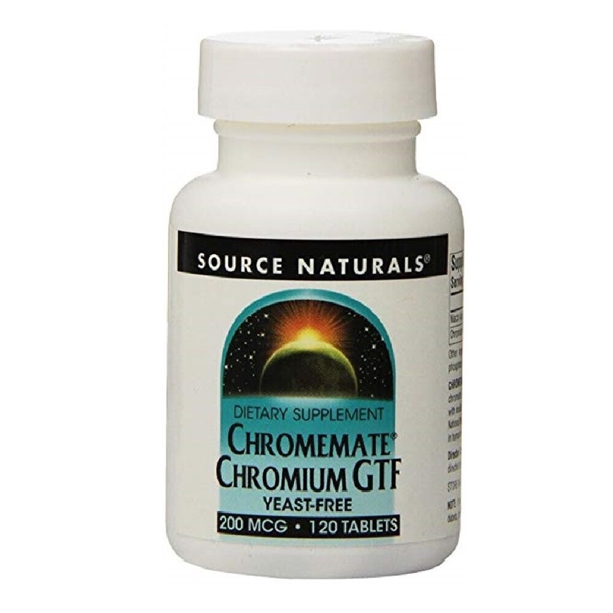 Хром GTF 200 мкг, ChromeMate, Source Naturals, 120 таблеток