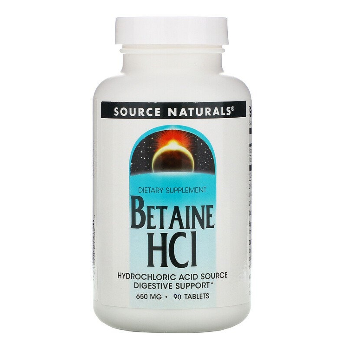 Бетаїн HCI 650мг, Source Naturals, 90 таблеток