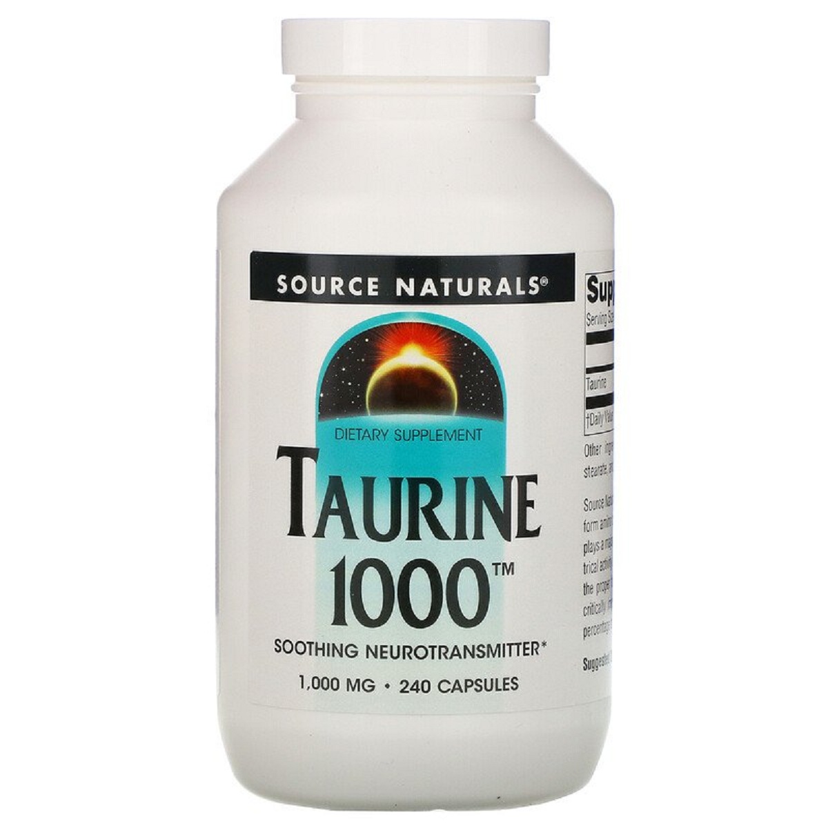 Таурин 1000мг, Source Naturals, 240 капсул