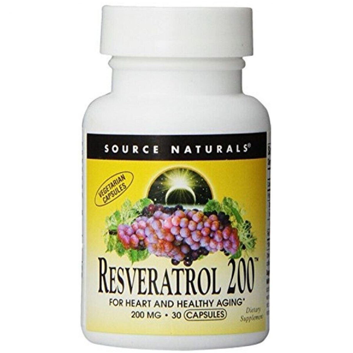 Ресвератрол, 200 мг, Resveratrol, Source Naturals, 30 таблеток