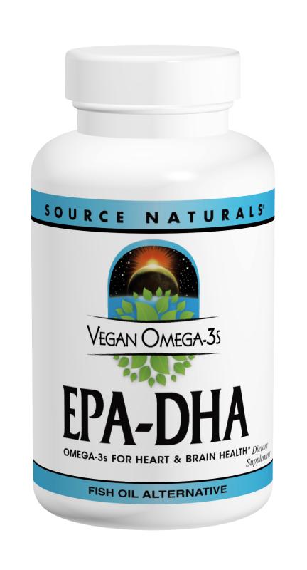 Веганська Омега-3, 300 мг, EPA-DHA, Source Naturals, 60 желатинових капсул