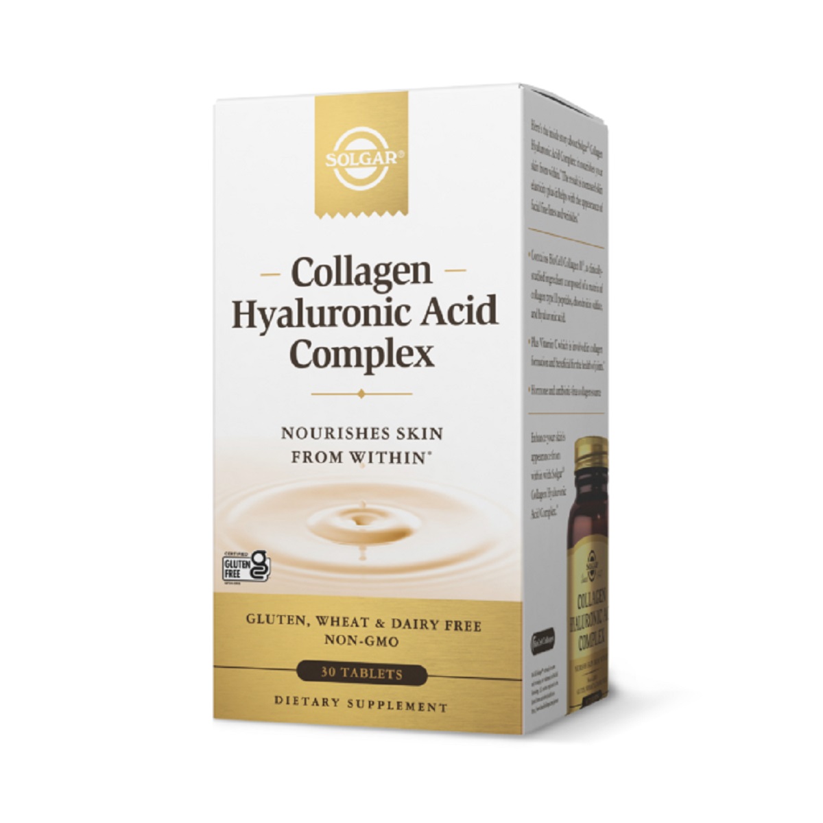 Колаген з гіалуроновою кислотою, Collagen Hyaluronic Acid Complex, Solgar, 30 таблеток