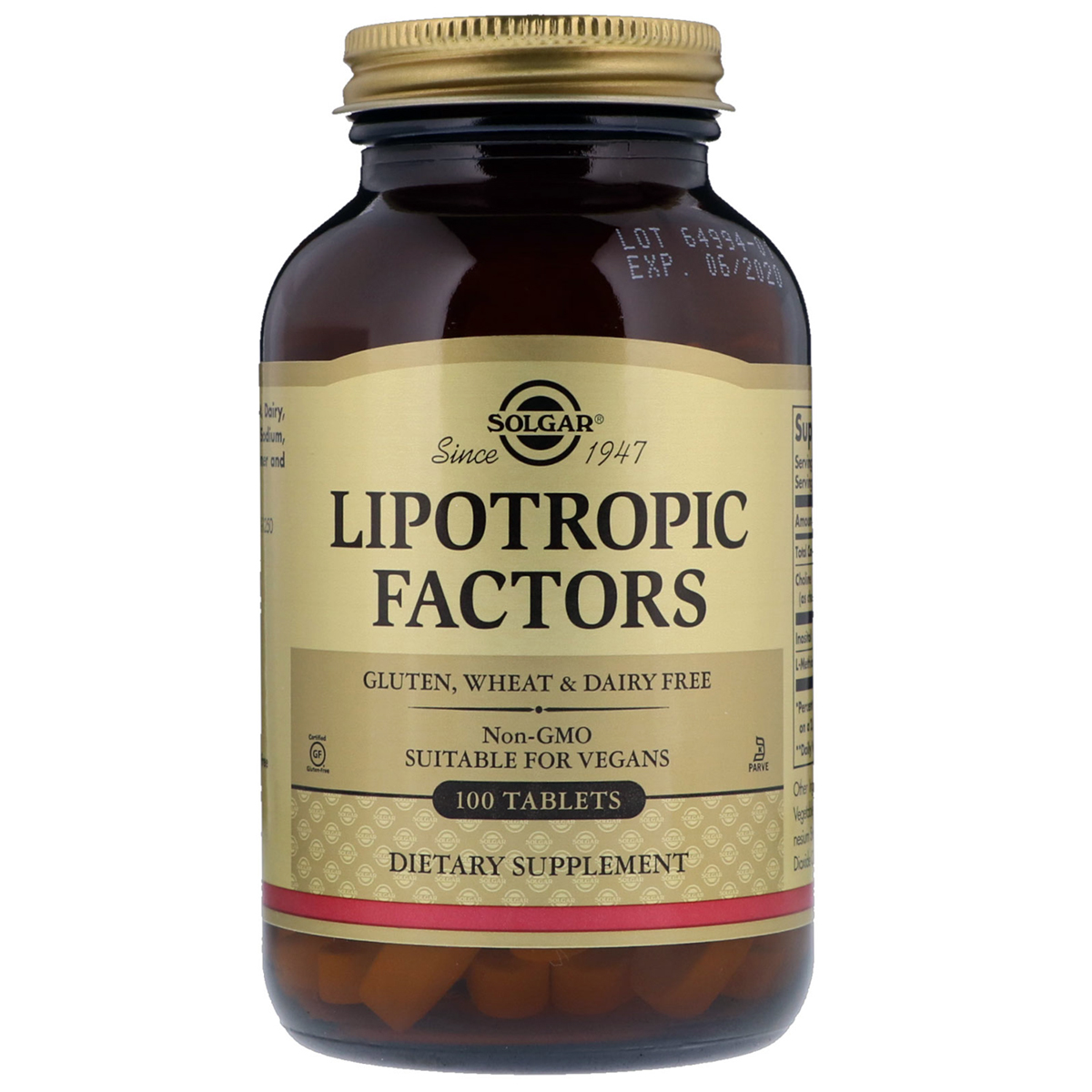 Ліпотропний Фактор, Lipotropic Factors, Solgar, 100 таблеток