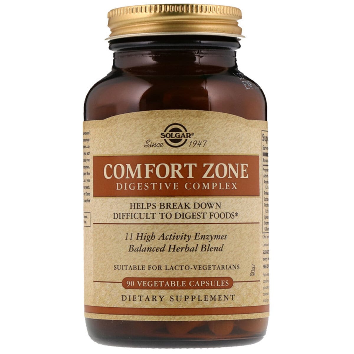 Комплекс для травлення Comfort Zone Digestive Complex, Solgar, 90 вегетаріанських капсул