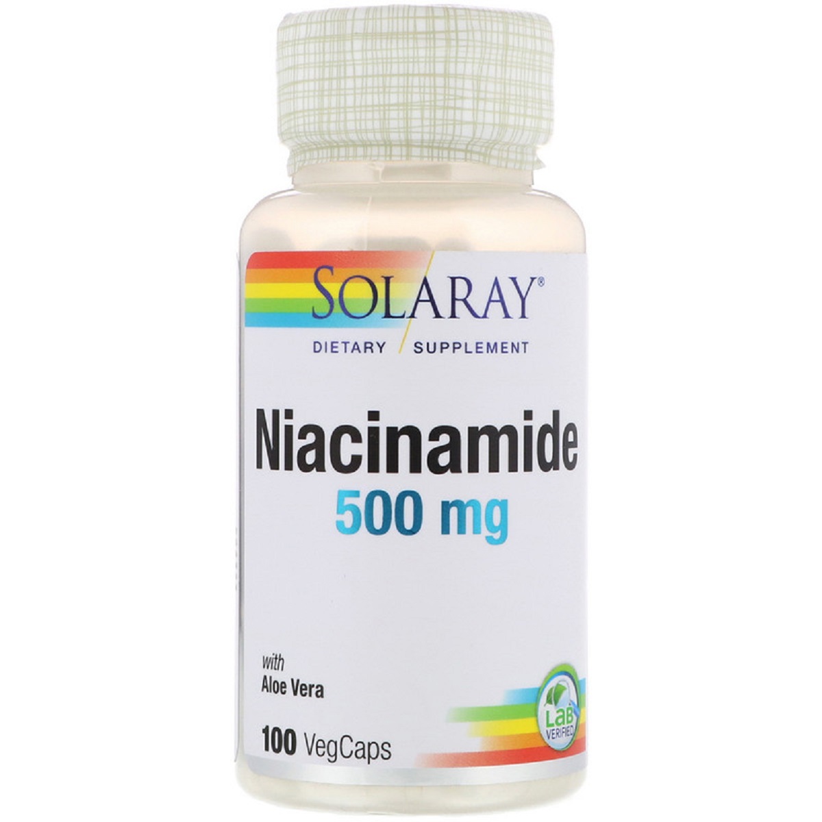 Ніацинамід (В3), Niacinamide, 500 мг, Solaray, 100 капсул